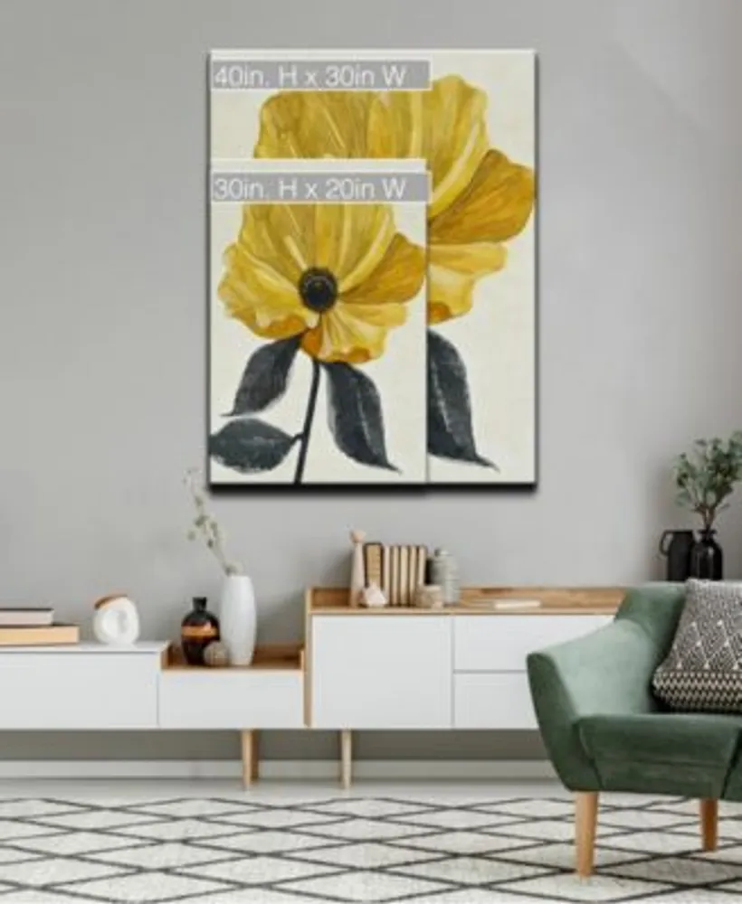 Ready2hangart Elegant Poppy Iv Yellow Floral Canvas Wall Art Collection