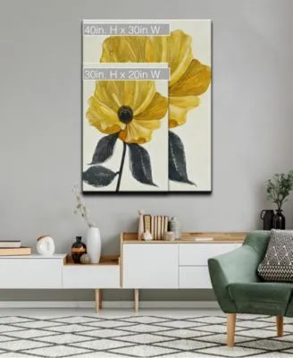 Ready2hangart Elegant Poppy Iv Yellow Floral Canvas Wall Art Collection