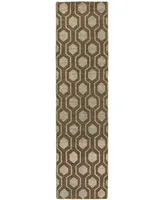 Closeout! Oriental Weavers Maddox 56504 Brown/Blue 2'6" x 10' Runner Area Rug