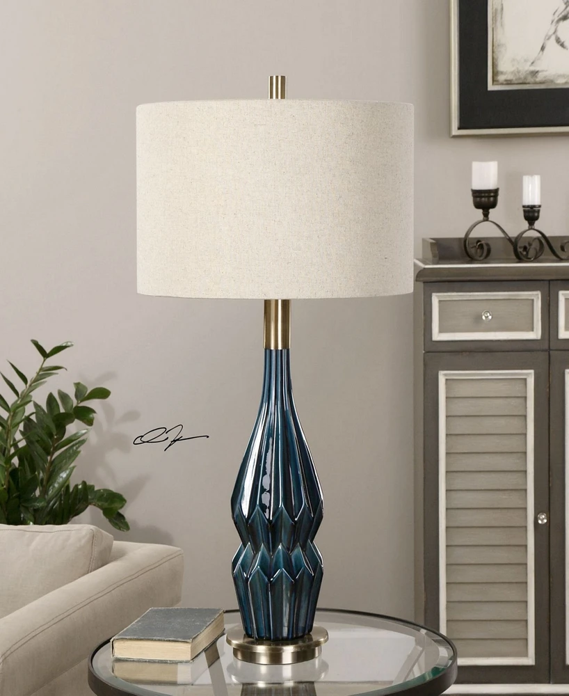 Uttermost Prussian Blue Ceramic Lamp