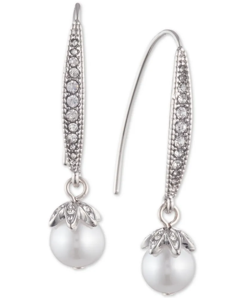 Marchesa Pave & Imitation Pearl Drop Earrings