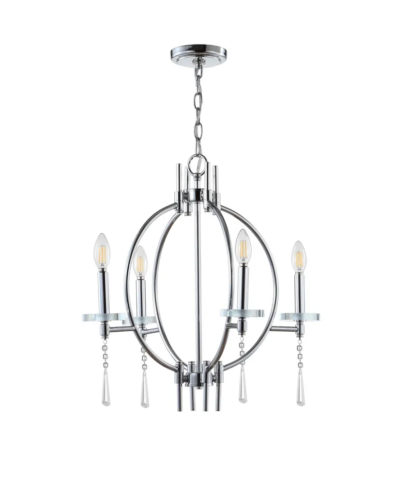 Jonathan Y Laura 23" Crystal,Metal Led Pendant