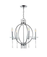 Jonathan Y Laura 23" Crystal,Metal Led Pendant