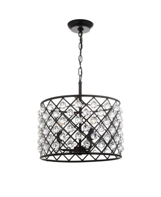 Jonathan Y Gabrielle 16" Crystal,Metal Led Pendant Oil-Rubbed