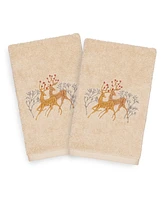 Linum Home Christmas Deer 100% Turkish Cotton 2-Pc. Hand Towel Set