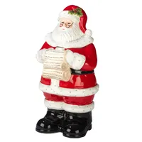 Certified International Holiday Wishes 3-d Santa Cookie Jar