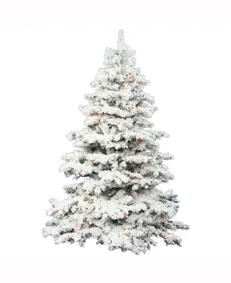 Vickerman 6.5 ft Flocked Alaskan Pine Artificial Christmas Tree With 700 Clear Lights