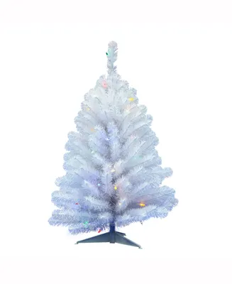 Vickerman 3 ft Crystal White Spruce Artificial Christmas Tree With 50 Multi