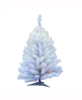 Vickerman 3 ft Crystal White Spruce Artificial Christmas Tree With 50 Multi