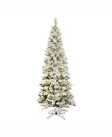 Vickerman 9.5 ft Flocked Pacific Artificial Christmas Tree With 600 Warm White Led Lights