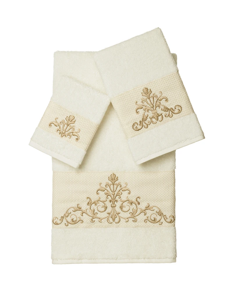 Linum Home Scarlet 3-Pc. Embellished Towel Set