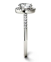 Moissanite Round Halo Ring (1-1/3 ct. t.w. Diamond Equivalent) 14k Gold or White Rose