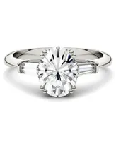 Moissanite Oval Engagement Ring (2-1/2 ct. tw. Diamond Equivalent) in 14k White Gold