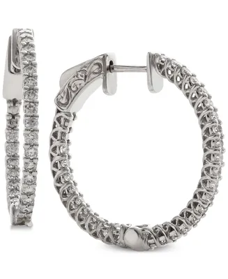 Diamond & Out Hoop Earrings (1 ct. t.w.)
