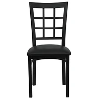 Hercules Series Black Window Back Metal Restaurant Chair