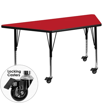 Mobile 25''W X 45''L Trapezoid Hp Laminate Activity Table