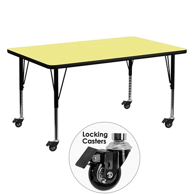 Mobile 30''W X 60''L Rectangular Thermal Laminate Activity Table