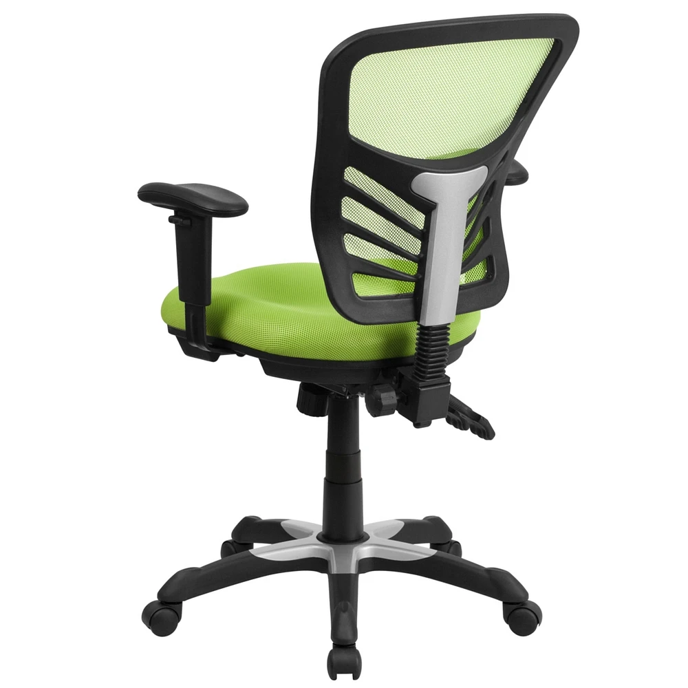 Mid-Back Mesh Multifunction Executive Swivel Chair With Adjustable Arms