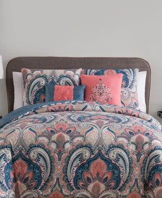 Vcny Home Casa Real Damask Reversible 4-Pc. Comforter Set, Full/Queen