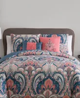 Vcny Home Casa Real Damask Reversible 4-Pc. Comforter Set, Full/Queen