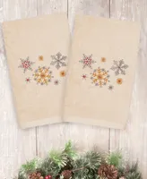 Linum Home Christmas Snowfall 100% Turkish Cotton 2-Pc. Hand Towel Set