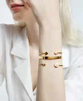 Sarah Chloe Diamond Accent "Live Love" Cuff Bangle Bracelet in 14kt Gold Over Silver (also available in Sterling Silver)