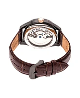 Heritor Automatic Sebastian Black & Brown Leather Watches 40mm