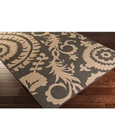 Closeout! Surya Alfresco Alf-9615 Black 8'9" x 12'9" Area Rug, Indoor/Outdoor