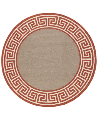 Closeout! Livabliss Alfresco Alf-9628 Rust 8'9" Round Area Rug, Indoor/Outdoor