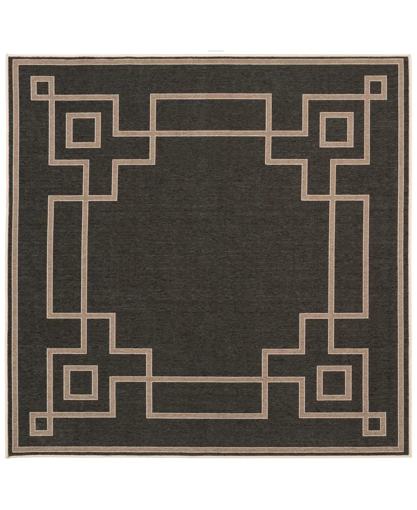 Livabliss Alfresco Alf-9630 Black 7'3" Square Area Rug, Indoor/Outdoor