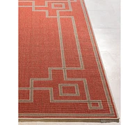 Livabliss Alfresco Alf-9631 Rust 7'3" Round Area Rug, Indoor/Outdoor