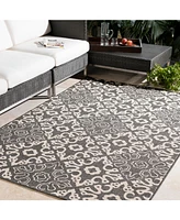 Livabliss Alfresco Alf-9637 Black 7'6" x 10'9" Area Rug, Indoor/Outdoor