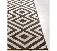Livabliss Alfresco Alf-9639 Black 2'3" x 11'9" Runner Area Rug, Indoor/Outdoor