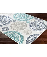 Livabliss Alfresco Alf-9665 Teal 2'3" x 4'6" Area Rug, Indoor/Outdoor