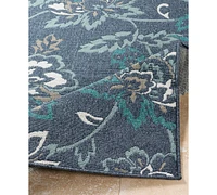 Livabliss Alfresco Alf-9673 Charcoal 5'3" Round Area Rug, Indoor/Outdoor