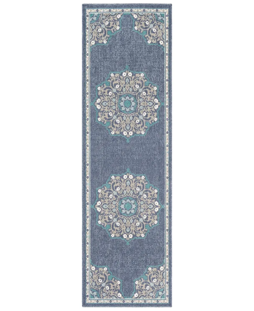 Closeout! Surya Alfresco Alf-9678 Charcoal 2'3" x 11'9" Runner Area Rug, Indoor/Outdoor