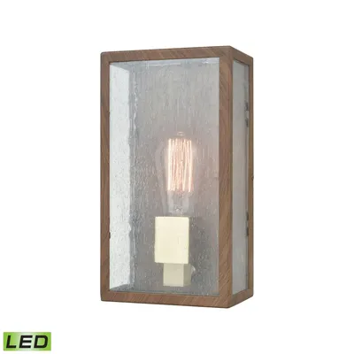 Mckenzie 1 Outdoor Sconce Dark Wood Print/Brushed Brass