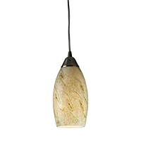 Galaxy 1-Light Pendant in Brown and Satin Nickel Finish