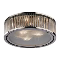 Linden Collection 3 light flush mount in Polished Nickel