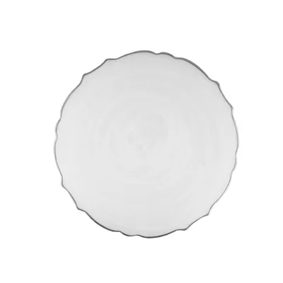 Jay Import American Atelier Alabaster Scallop White With Silver Charger Plate