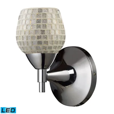 Celina 1-Light Sconce in Polished Chrome with Silver Glass - Led Offering Up To 800 Lumens (60 Watt Equivalent)