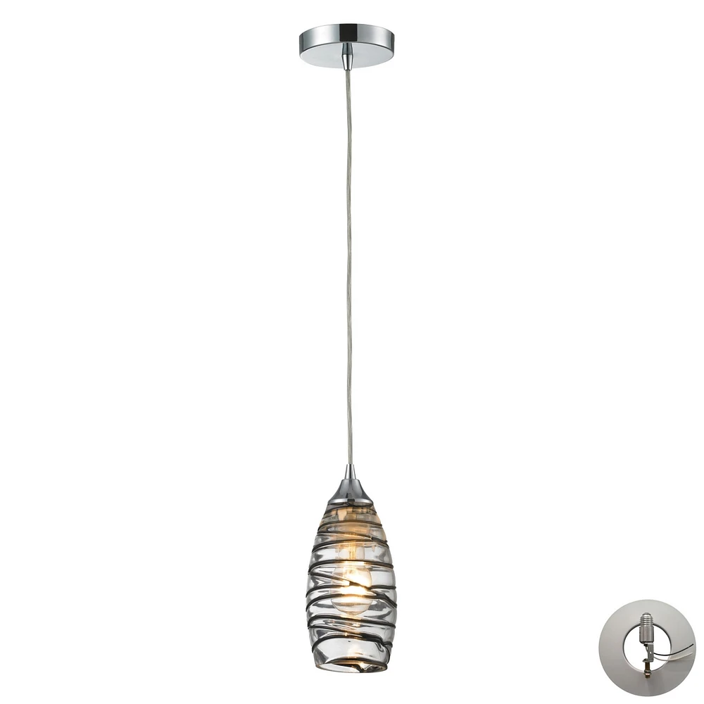 Twister 1 Light Pendant in Polished Chrome