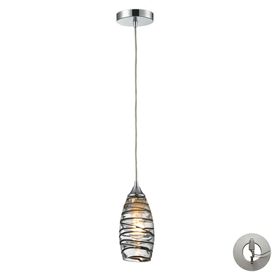 Twister 1 Light Pendant in Polished Chrome