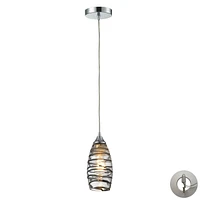 Twister 1 Light Pendant in Polished Chrome