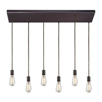 Menlow park 6- Light Pendant in Oiled Bronze