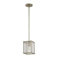 Ridley 1 Light Pendant in Aged Silver with Oval Glass Rods