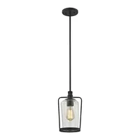 Hamel 1 Light Pendant in Oil Rubbed Bronze with Clear Seedy Glass