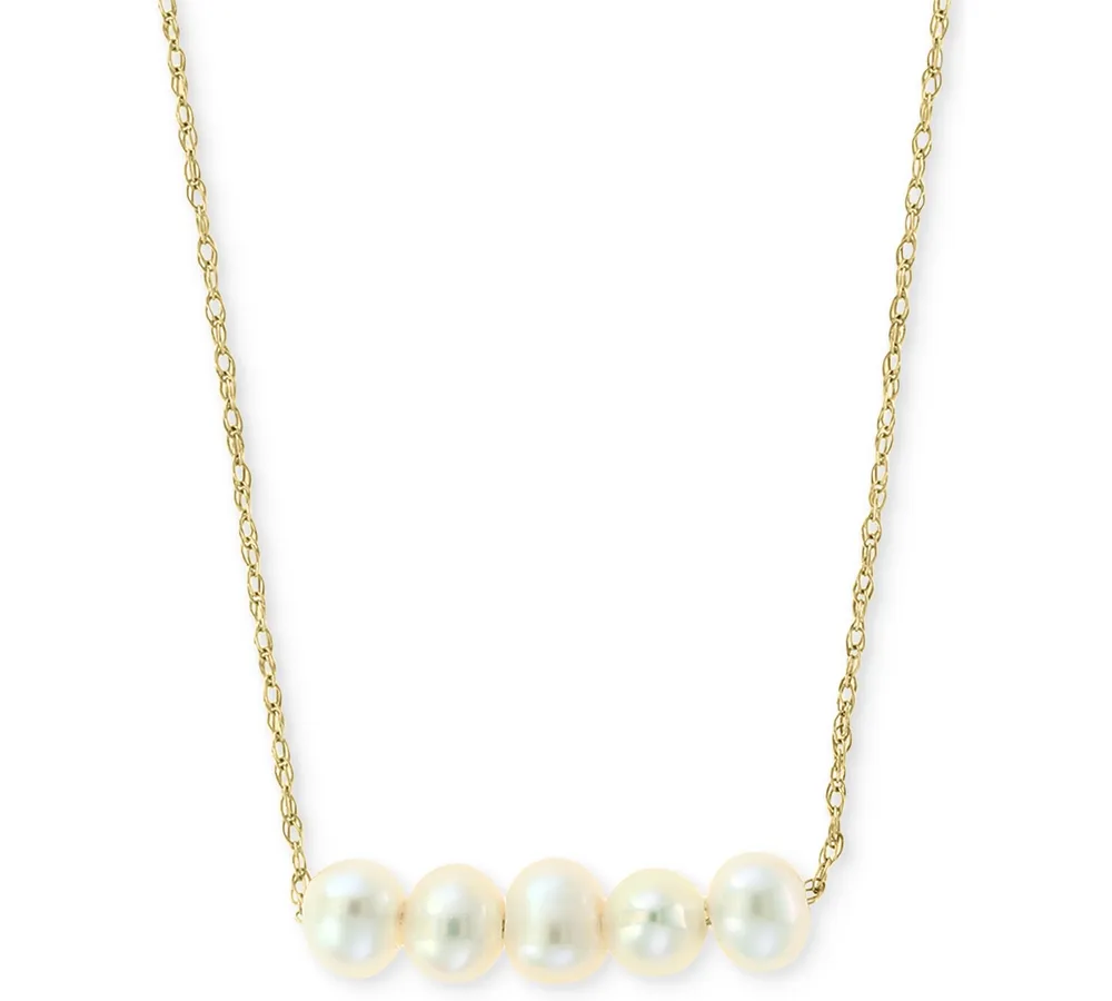 Effy Cultured Freshwater Pearl (3-1/2mm) Collar Necklace in 14k Gold, 16" + 2" extender