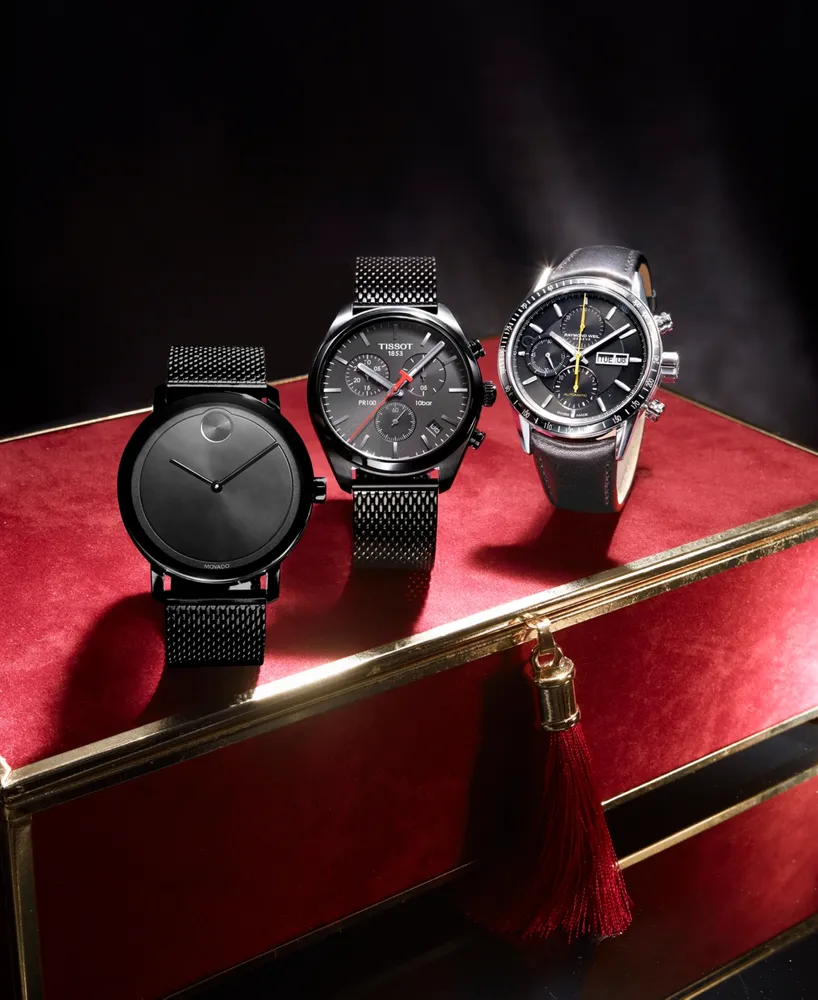 Tissot Men's Swiss Chronograph T-Classic Pr 100 Black Pvd Stainless Steel Mesh Bracelet Watch 41mm