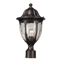 1 Light Post Mount In Regal Bronze